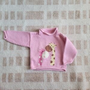 Claver Pink Baby Giraffe Sweater